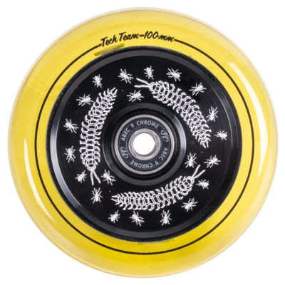 Колесо для ТРЮКОВОГО самоката TechTeam  100*24 мм Hollow core, yellow transparent от магазина Адреналин