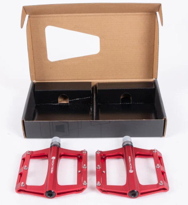 Педали TechTeam TT-2001 фрезерованный алюм. со съемными шипами, Cr-Mo ось, 3 пром, красные