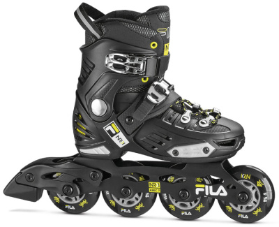 Роликовые коньки детские раздвижные FILA NRK JUNIOR black/lime